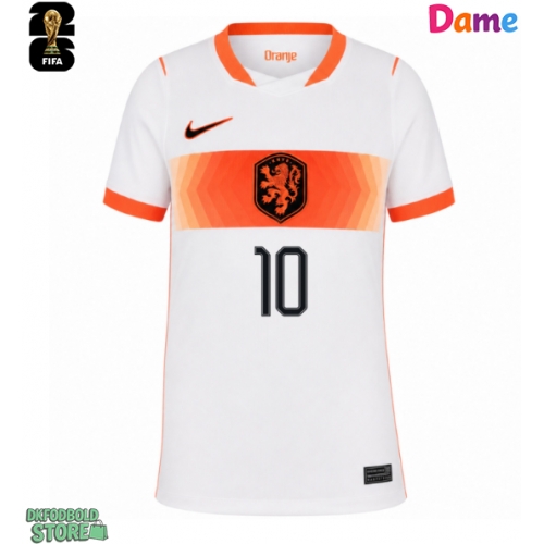 Holland Memphis Depay #10 Replika Udebanetrøje Dame VM 2026 Kortærmet